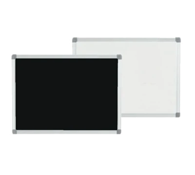 AARCO RMB1824 24" W x 18" H Black & White Aluminum Markerboard