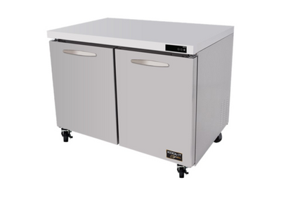 MVP Group KUCF-48-2 51&quot; W Stainless Steel 2 Solid Door Kool-It Signature Undercounter Freezer - 115 Volts