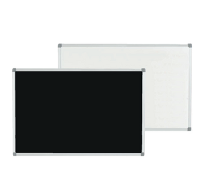 AARCO RMB2436 36" W x 24" H Black & White Aluminum Markerboard
