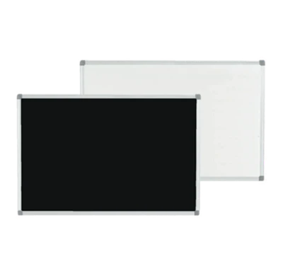 AARCO RMB2436 36" W x 24" H Black & White Aluminum Markerboard