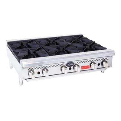 Royal Range RDHP-36-6-NG Countertop Natural Gas Delux Series Hotplate - 180,000 BTU