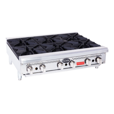 Royal Range RDHP-36-6-NG Countertop Natural Gas Delux Series Hotplate - 180,000 BTU