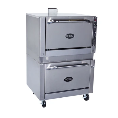 Royal Range RR-36-DS-NG Stainless Steel Front and Sides Double Standard Liquid Propane Deck Oven - 70,000 BTU