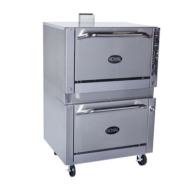 Royal Range RR-36-DS-NG Stainless Steel Front and Sides Double Standard Natural Gas Deck Oven - 70,000 BTU