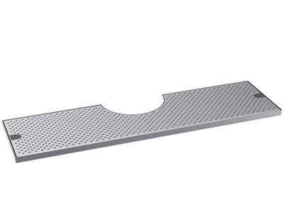 Krowne KDT-10X33S 33" W x 10" D Brushed Stainless Steel Drip Tray with Notch