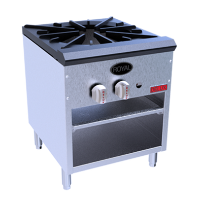 Royal Range SSPR-110-LP 18" W Stainless Steel Liquid Propane Stock Pot Range Delux Series - 100,000 BTU
