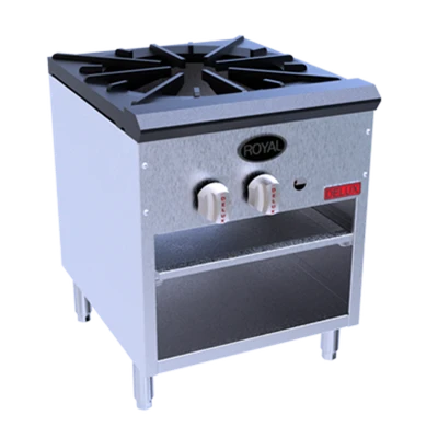 Royal Range SSPR-110-LP 18" W Stainless Steel Liquid Propane Stock Pot Range Delux Series - 100,000 BTU