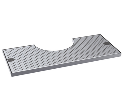 Krowne KDT-10X21S 21" W x 10" D Brushed Stainless Steel Drip Tray with Notch