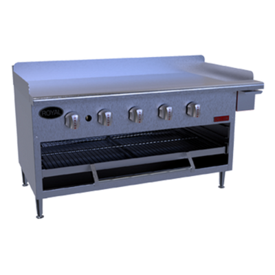 Royal Range GB-36-NG Stainless Steel Countertop Natural Gas Delux Series Griddle and Overfire Broiler - 50,000 BTU