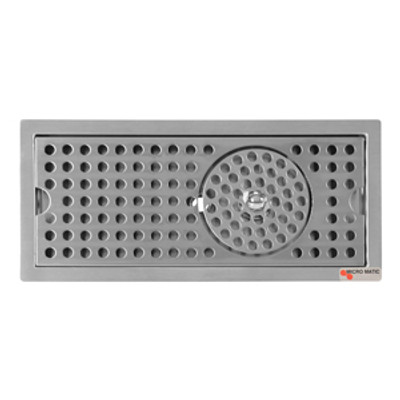 Micro Matic DP-220D-GR 12" x 6" Stainless Steel Flush Mount Drip Tray