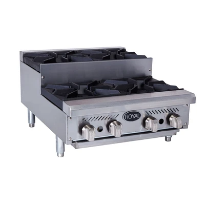 Royal Range RHP-24-4SU-NG Countertop Natural Gas Step-Up Hotplate - 120,000 BTU