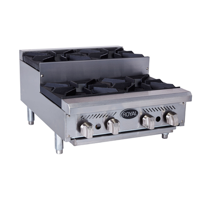Royal Range RHP-24-4SU-NG Countertop Natural Gas Step-Up Hotplate - 120,000 BTU