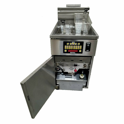 Royal Range RHEF-75-3-DM2-NG 255 Lbs. Stainless Steel Natural Gas Floor Model High Efficiency Fryer Battery - 396,000 BTU