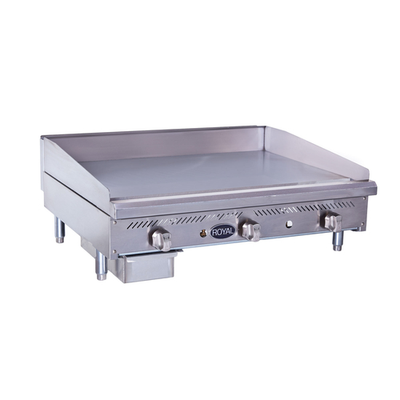 Royal Range RMG-12-NG Stainless Steel Front and Sides Countertop Liquid Propane Griddle - 30,000 BTU