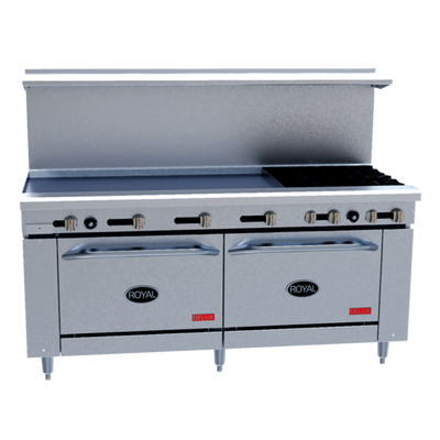 Royal Range RDR-4G48-LP 72" W 4 Burners Natural Gas Delux Series Restaurant Range - 270,000 BTU