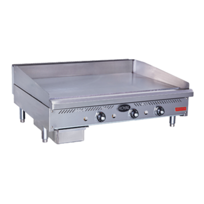 Royal Range RDTG-24-D-NG Stainless Steel Front and Sides Countertop Natural Gas Delux Series Griddle - 60,000 BTU