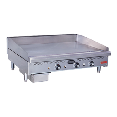 Royal Range RDTG-24-D-NG Stainless Steel Front and Sides Countertop Natural Gas Delux Series Griddle - 60,000 BTU