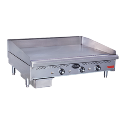 Royal Range RDTG-24-D-NG Stainless Steel Front and Sides Countertop Natural Gas Delux Series Griddle - 60,000 BTU