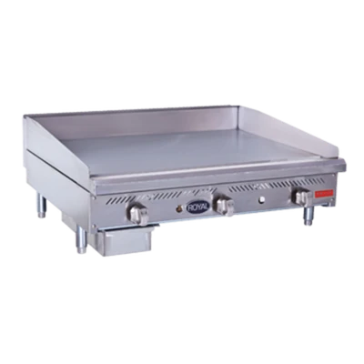 Royal Range RDMG-48-D 48" W x 30" D Cooking Surface Stainless Steel Countertop Natural Gas Griddle Delux Series - 120,000 BTU