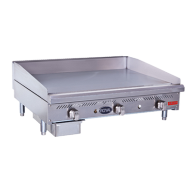 Royal Range RDMG-48-D 48" W x 30" D Cooking Surface Stainless Steel Countertop Natural Gas Griddle Delux Series - 120,000 BTU