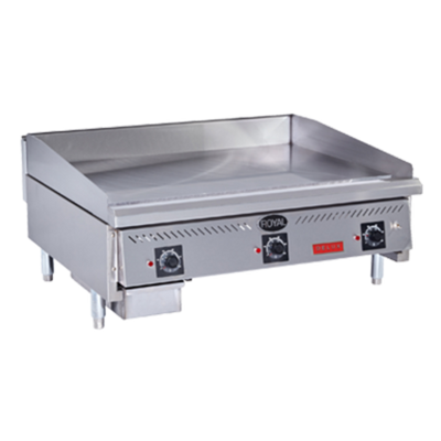 Royal Range RDSA-72-D 72" W x 30" D Cooking Surface Stainless Steel Countertop Liquid Propane 4 Burners Griddle Delux Series - 180,000 BTU