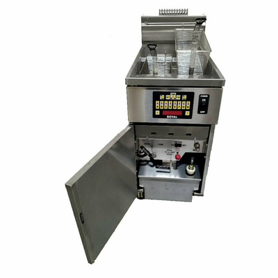 Royal Range RHEF-45-2-DM-NG 100 Lbs. Stainless Steel Natural Gas Floor Model High Efficiency Fryer Battery - 198,000 BTU