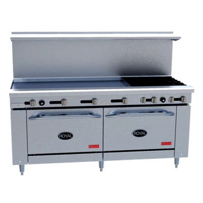 Royal Range RDR-12-NG 72" W 12 Burners Natural Gas Delux Series Restaurant Range - 430,000 BTU