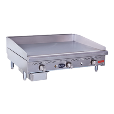 Royal Range RDMG-48 48" W Cooking Surface Stainless Steel Countertop Liquid Propane Griddle Delux Series - 120,000 BTU