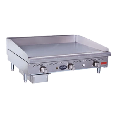 Royal Range RDMG-48 48" W Cooking Surface Stainless Steel Countertop Liquid Propane Griddle Delux Series - 120,000 BTU