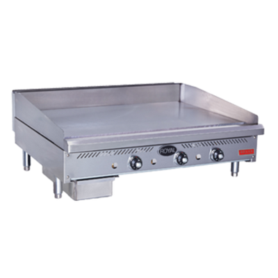 Royal Range RDTG-36-NG Stainless Steel Front and Sides Countertop Liquid Propane Delux Series Griddle - 90,000 BTU