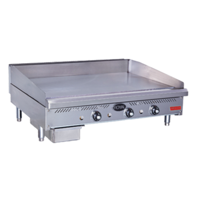 Royal Range RDTG-36-NG Stainless Steel Front and Sides Countertop Liquid Propane Delux Series Griddle - 90,000 BTU