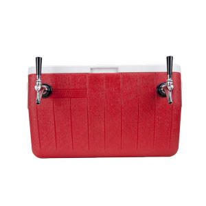 Micro Matic CB482R-304 48 Qt. with 2 Taps Stainless Steel Dispensing Components Red Exterior Coil Cooler