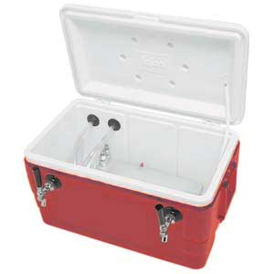 Micro Matic HDCP-D2-48R 48 Qt. with 2 Taps Red Exterior Cold Plate Cooler