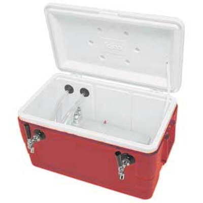 Micro Matic HDCP-D2-48R 48 Qt. with 2 Taps Red Exterior Cold Plate Cooler