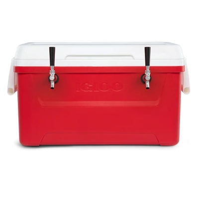 Micro Matic HDCP-D2-48R 48 Qt. with 2 Taps Red Exterior Cold Plate Cooler