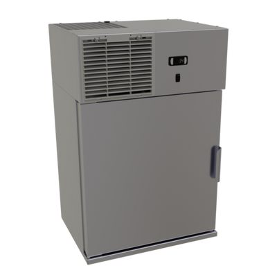 Glastender WMR24S-L 3.9 Cu. Ft. Stainless Steel Wall Mount Self-Contained Refrigerator - 120 Volts