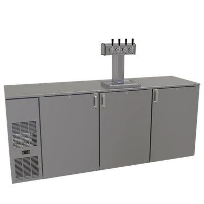 Glastender C1FB84-DD 84" W Stainless Steel Interior Draft Dispensing Cooler - 120 Volts