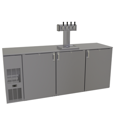 Glastender C1FB84-DD 84" W Stainless Steel Interior Draft Dispensing Cooler - 120 Volts