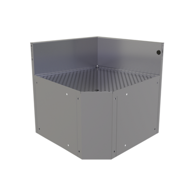 Glastender CIWA-75 30" W Stainless Steel No Legs Underbar Inside Wedge Corner Drainboard