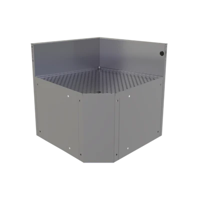 Glastender CIWA-75 30" W Stainless Steel No Legs Underbar Inside Wedge Corner Drainboard