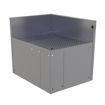 Glastender CIR-19/24L 24" W Stainless Steel No Legs Underbar Inside Rectangle Corner Drainboard