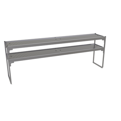 Glastender DOS/SS-78 78" W x 15" D x 27" H Stainless Steel Double Overshelf for Pass-Thru Cocktail Stations