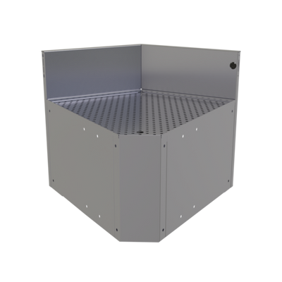 Glastender CIWB-60 29" W Stainless Steel No Legs Underbar Inside Wedge Corner Drainboard