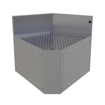 Glastender CIWA-60 24" W Stainless Steel No Legs Underbar Inside Wedge Corner Drainboard