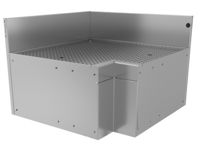Glastender CILB 24" W Stainless Steel No Legs Underbar Inside L-Shape Corner Drainboard