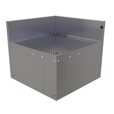 Glastender CIR-24/24 24" W Stainless Steel No Legs Underbar Inside Rectangle Corner Drainboard
