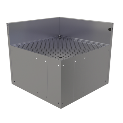 Glastender CIR-24/24 24" W Stainless Steel No Legs Underbar Inside Rectangle Corner Drainboard