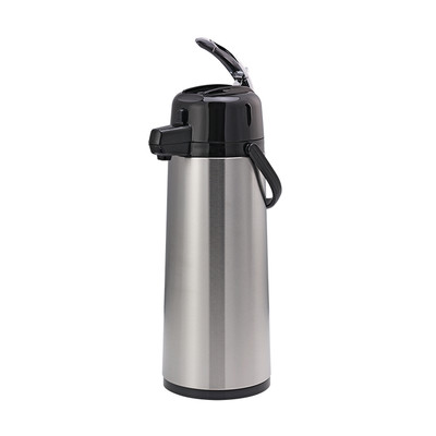 Service Ideas ECAL25S 2.5 L. Stainless Steel Lever Black Lid Eco-Air Airpot