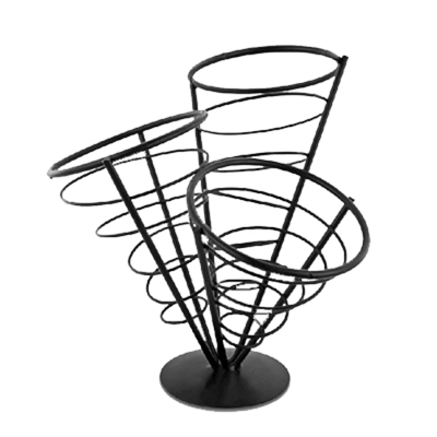 Omcan USA 80256 Black Wire 3 Cone French Fry Holder