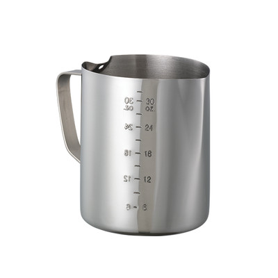 Service Ideas FROTH326 32 Oz. Stainless Steel Brushed Finish with Handle Frothing Pitcher